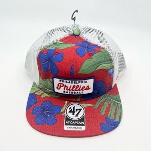 Philadelphia Phillies 47 Brand Hitch Bahama Floral Snapback Hat MLB White Mesh